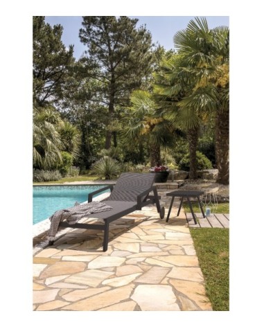 Bain de soleil en aluminium et toile plastifiée anthracite