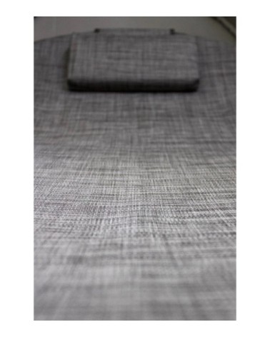 Bain de soleil en acier et toile plastifiée avec brise-soleil