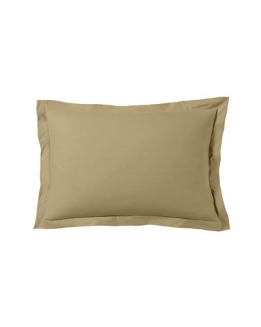 Lot de 2 taies d'oreiller satin de coton 50x70cm  beige
