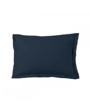Taie d'oreiller satin de coton 50x70 cm bleu