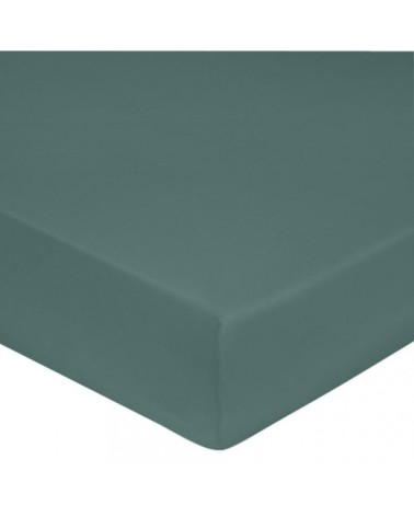 Drap housse satin de coton 140x190 cm céladon