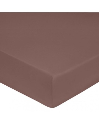 Drap housse satin de coton 160x200 cm rose