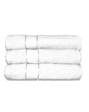 Lot de 3 serviettes éponge 50*90 cm 380 gr/m2 blanc