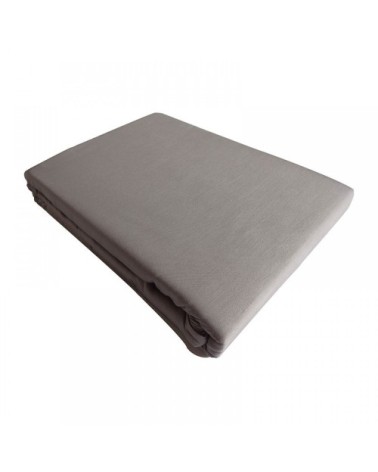 Drap plat satin de coton 180x290 cm gris