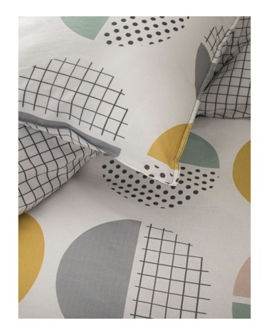 Parure housse de couette coton gris 240x260 cm