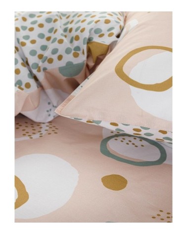 Parure housse de couette coton rose 240x260 cm