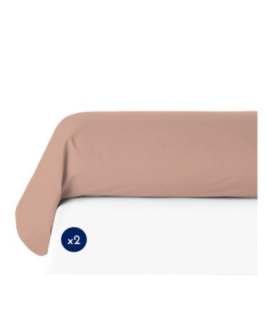 Lot de 2 taies de traversin 100% coton - Rose - 85x185 cm