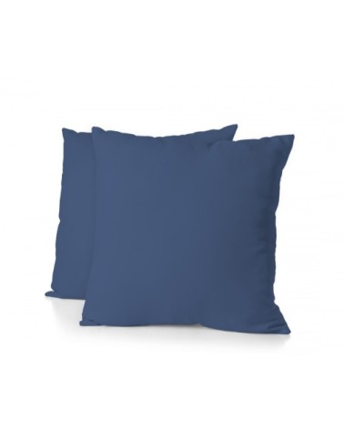 Lot de 2 taies carrées 100% coton - Bleu - 63x63 cm