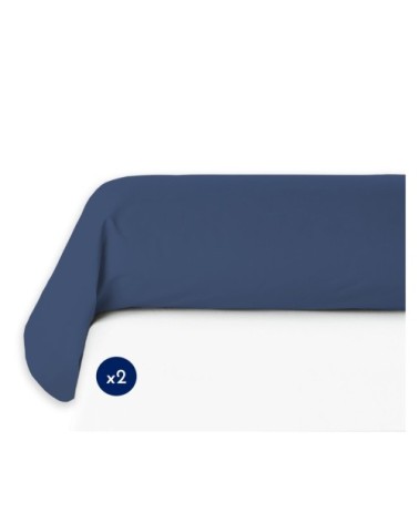 Lot de 2 taies de traversin 100% coton - Bleu - 85x185 cm