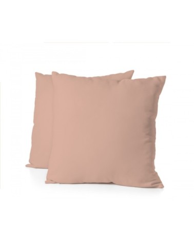 Lot de 2 taies carrées 100% coton - Rose - 63x63 cm