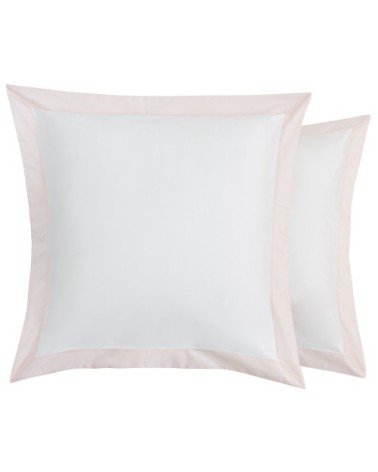 Taies d'oreiller luxe lot de 2 en Satin de coton Rose pâle 50x70 cm