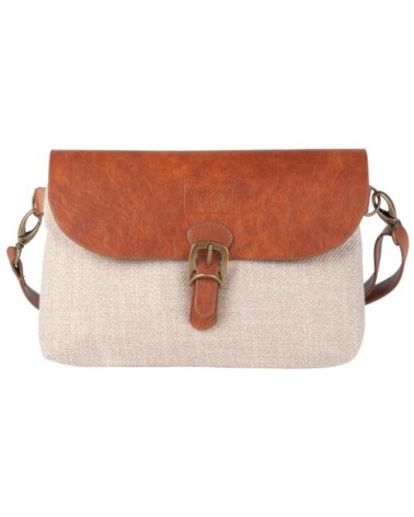 Sac bandoulière beige et camel