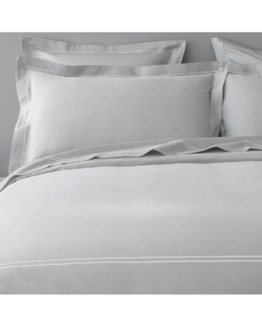 Taies d'oreiller luxe lot de 2 en Satin de coton Gris clair 65x65 cm