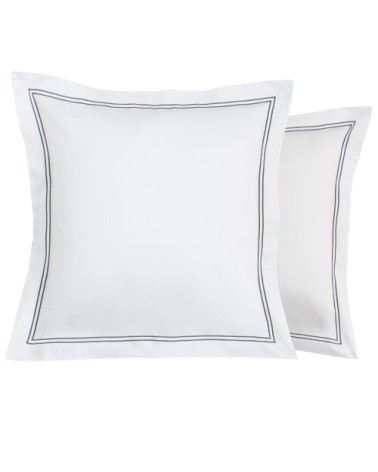 Taies d'oreiller luxe lot de 2 en Satin de coton Gris foncé 50x70 cm