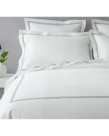 Taies d'oreiller luxe lot de 2 en Satin de coton Gris foncé 50x70 cm