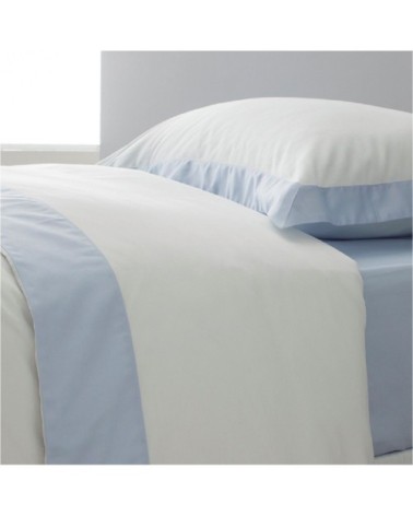 Taies d'oreiller luxe lot de 2 en Satin de coton Bleu ciel 50x70 cm