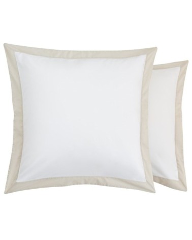 Taies d'oreiller luxe lot de 2 en Satin de coton Blanc 50x70 cm