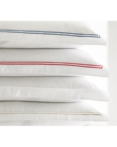 Taies d'oreiller luxe lot de 2 en Satin de coton Rouge 50x70 cm