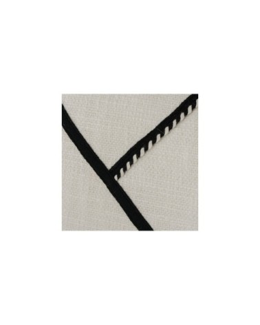 Set de 2 coussins en coton noir et blanc motifs géométriques 45x45