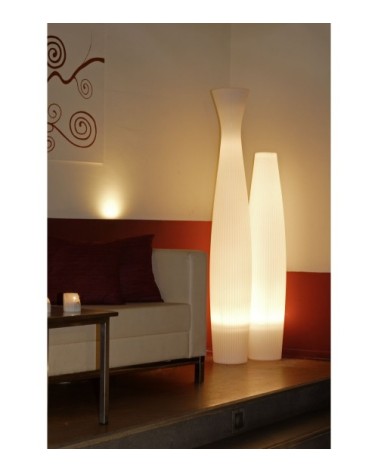 Pot à fleur éclairé en résine recyclable neutre D28cm