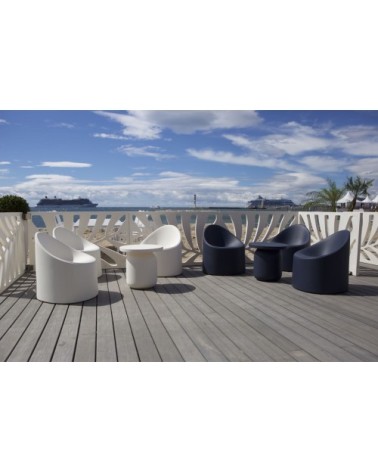 Chaise en résine recyclable blanc L65cm