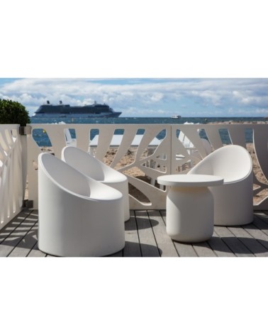 Chaise en résine recyclable blanc L65cm