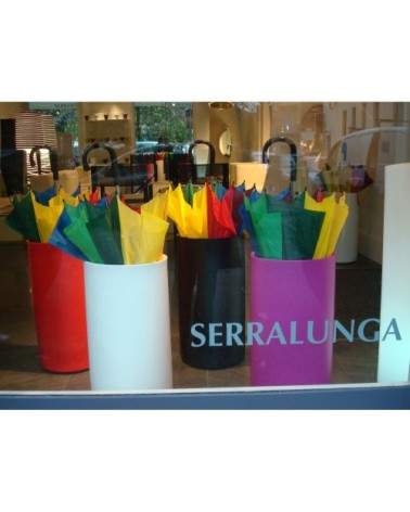 Pot et porte-parapluie en résine recyclable blanc L32cm