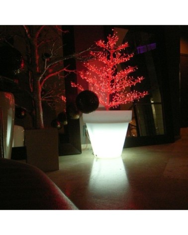 Pot à fleur éclairé en résine recyclable neutre D68cm