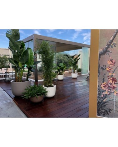 Pot à fleur en résine recyclable gris tourterelle D70cm