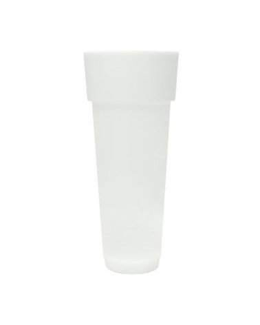 Pot à fleur éclairé en résine recyclable neutre D39cm