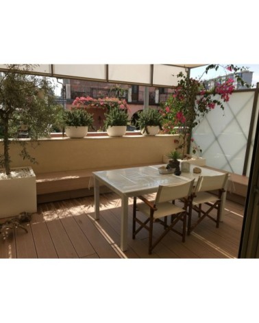 Pot à fleur en résine recyclable blanc D47cm