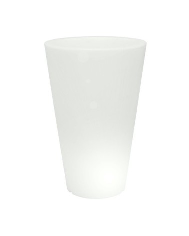 Pot à fleur éclairé en résine recyclable neutre D52cm
