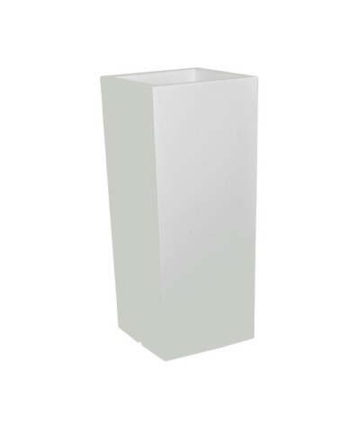 Pot à fleur éclairé en résine recyclable neutre H90cm