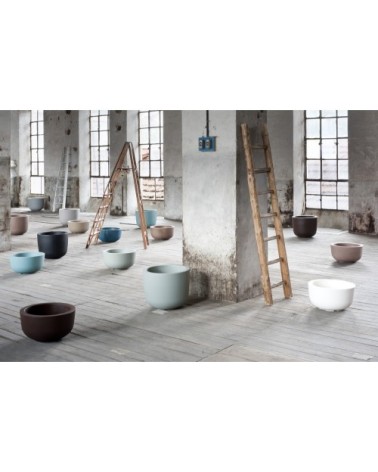 Pot à fleur en résine recyclable gris tourterelle D47cm