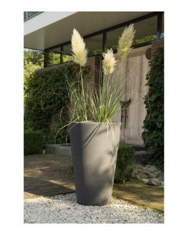 Pot à fleur en résine recyclable gris tourtelle D40cm