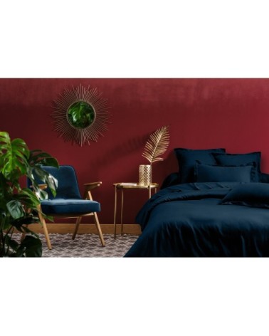 Parure de lit 3 pcs en satin de coton 200x200 cm+ 2 TO 63x63 cm bleu