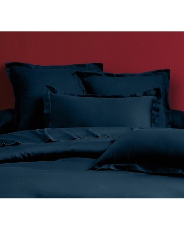 Parure de lit 3 pcs en satin de coton 200x200 cm+ 2 TO 63x63 cm bleu