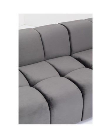 Canapé d'angle droite 4 places en tissu gris