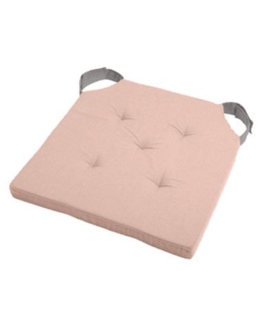 Coussin de chaise attaches scratchs poudre et gris 38x38