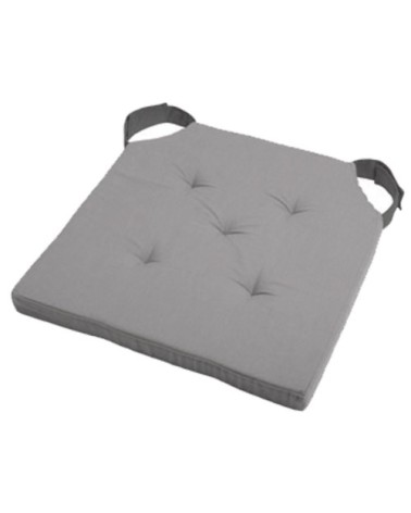 Coussin de chaise attaches scratchs gris 38x38