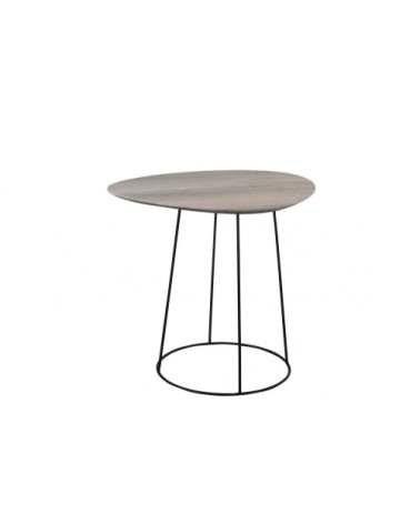 Bout de canapé ovale en bois et métal