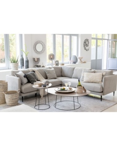 Bout de canapé ovale en bois et métal