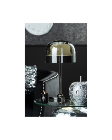 Lampe de table design en verre et métal