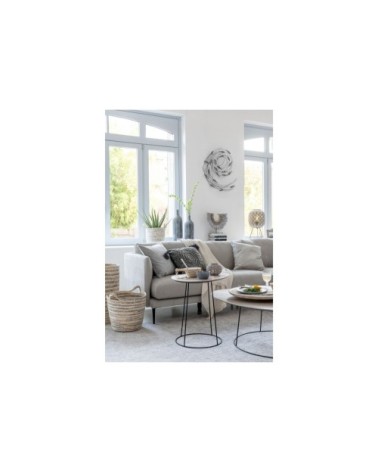 Table basse ovale en bois et métal