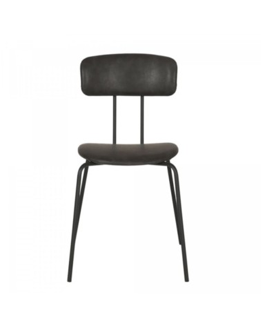 Chaise design industriel en simili gris