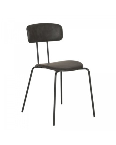 Chaise design industriel en simili gris