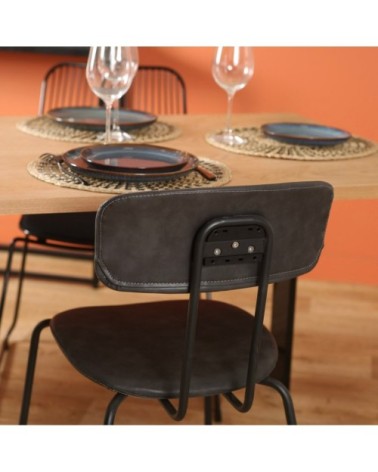 Lot de 2 chaises design en simili pieds métal gris