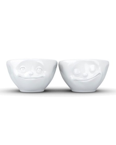 Set de 2 mini bols rêveur et heureux en porcelaine 100ml