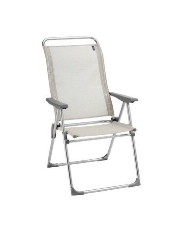 Fauteuil pliant multi-positions en aluminium beige l67xl63xh111