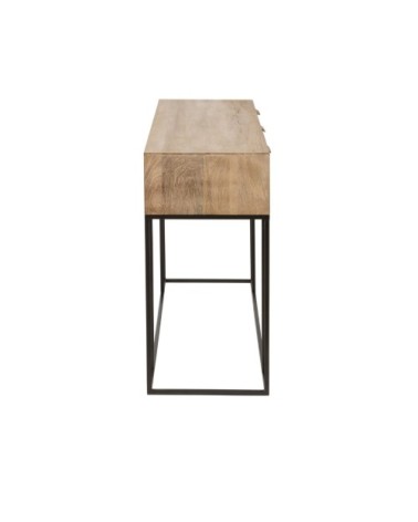 Console 3 Tiroirs Rotin Tisse Bois De Manguier Naturel